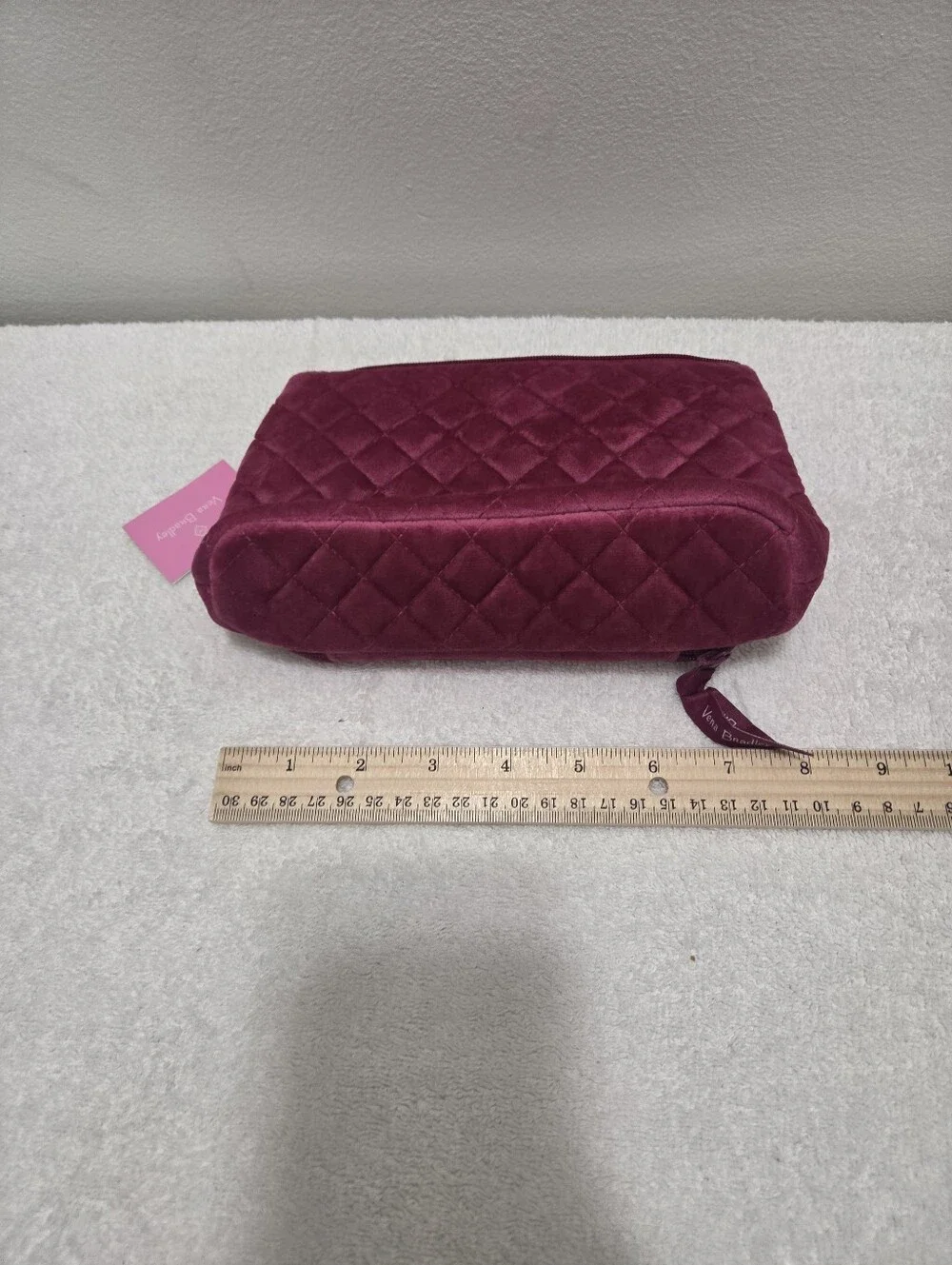 Vera Bradley Majestic Magenta Compact Organizer Quilted Velvet Makeup Bag